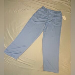 NWT.  Pleated satin wide leg pants